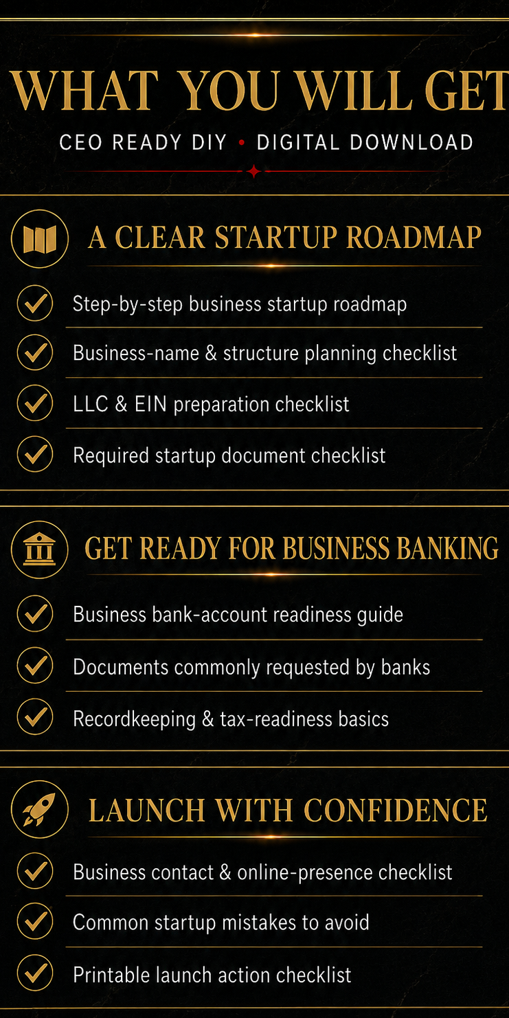Step-by-Step Business Startup Guide & Launch Checklist | Digital Download