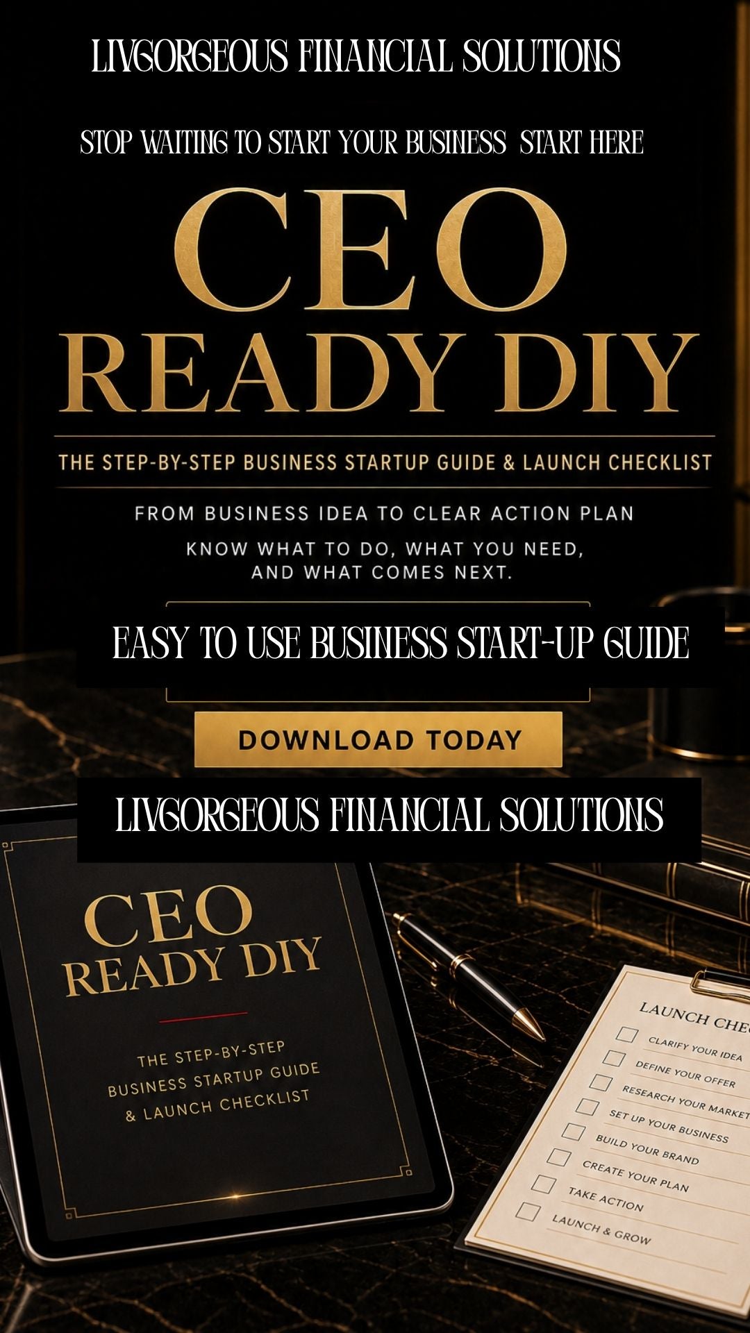 Step-by-Step Business Startup Guide & Launch Checklist | Digital Download